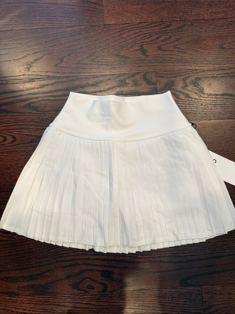 ALO Yoga White Pleated Skater Skirt